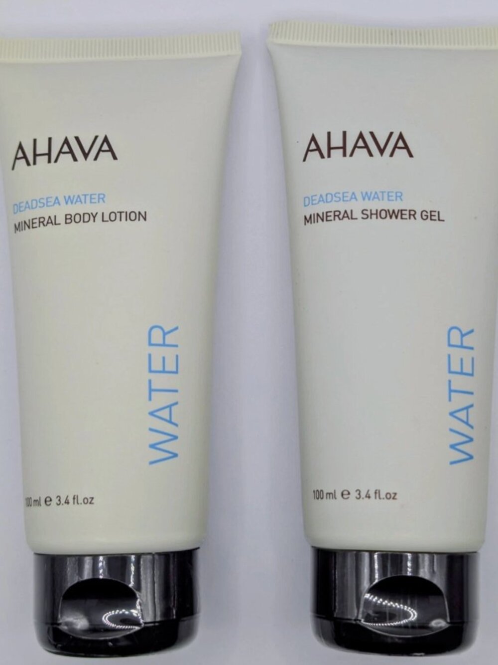 AHAVA Deadsea Water Mineral Body Lotion & Shower Gel Set 3.4 Fl Oz Each, Sealed